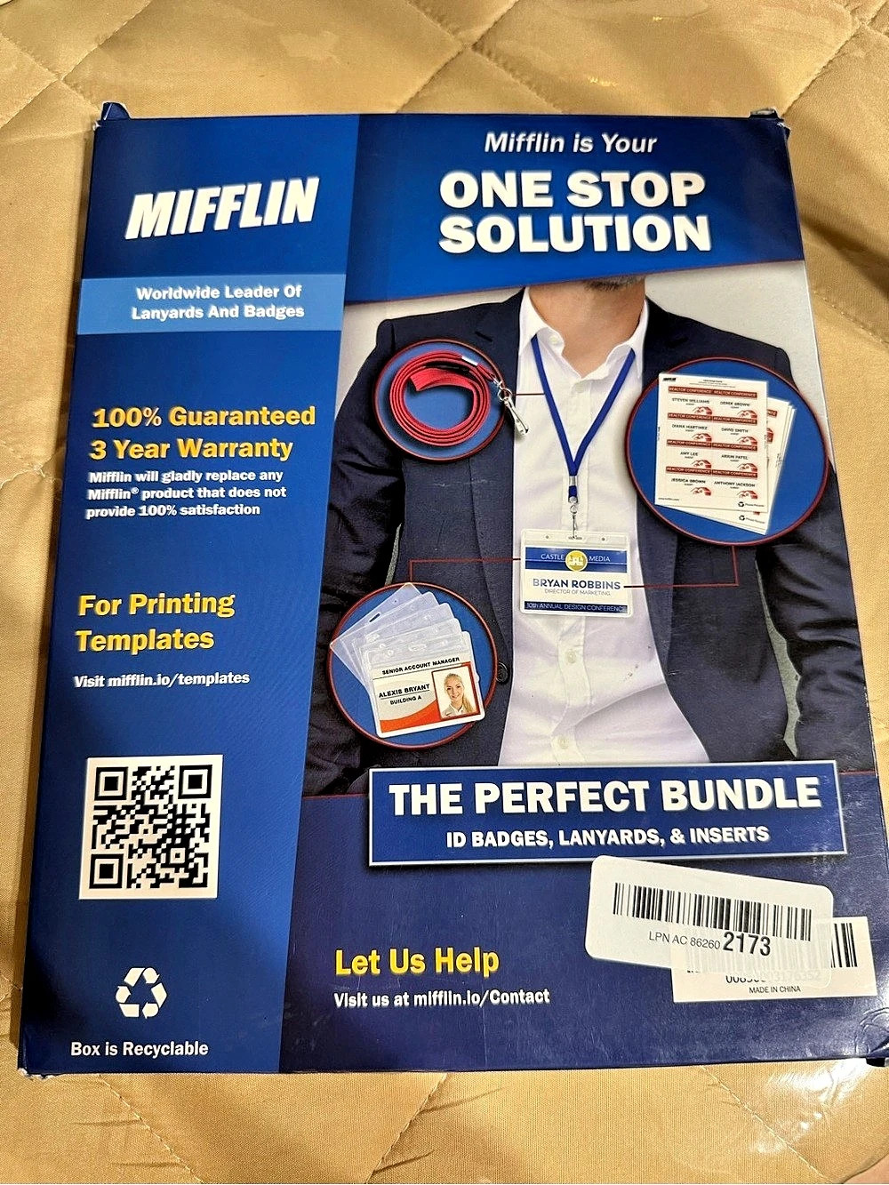 Mifflin-USA Name Badge Inserts 3x4 or 4x3 Cardstock 300pc